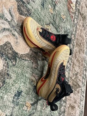Jordan Kids Gold, Black and Red Basketball Sneakers